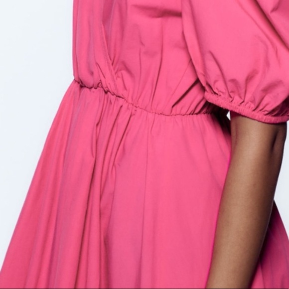 ZARA Puff Sleeves Midi Dress - Picture 10 of 13